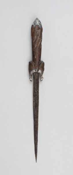 Ballock Dagger, 1450/1500, German, Germany, Steel, silver, and wood, L. 36.8 cm (14 1/2 in.)