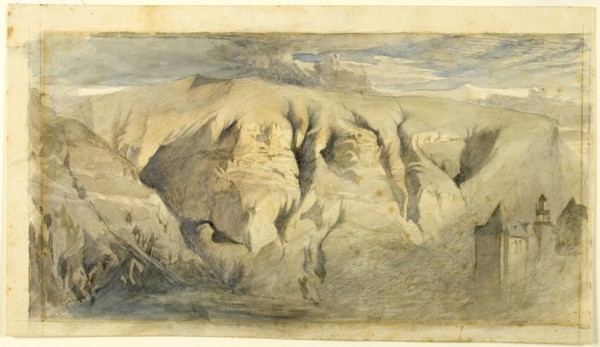Mont Saleve, c. 1840, John Ruskin, English, 1819-1900, United Kingdom, Watercolor over graphite on