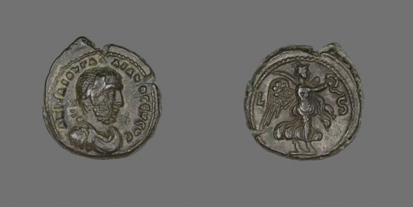 Coin Portraying Emperor Gallienus, AD 253/260, Roman, minted in Alexandria, Egypt, Roman Empire,