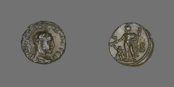 Coin Portraying Emperor Claudius II Gothicus, AD 268/270, Roman, minted in Alexandria, Egypt, Roman