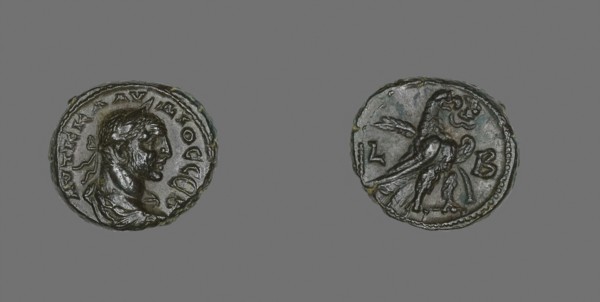 Coin Portraying Emperor Claudius II Gothicus, AD 268/270, Roman, minted in Alexandria, Egypt, Roman