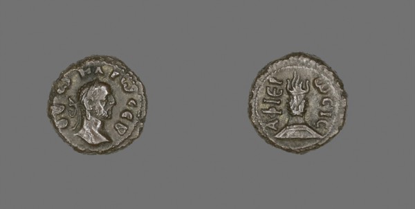 Coin Portraying Emperor Carus, AD 282/283, Roman, minted in Alexandria, Egypt, Roman Empire,
