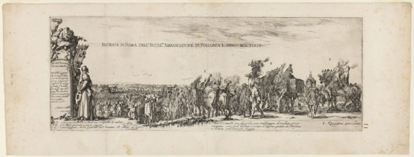 Entrance of the Ambassador of Poland into Rome, 1633, Stefano della Bella, Italian, 1610-1664,