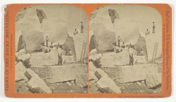 Quarrying Granite for Mormon Temple, 1870/78, William Henry Jackson, American, 1843–1942, United
