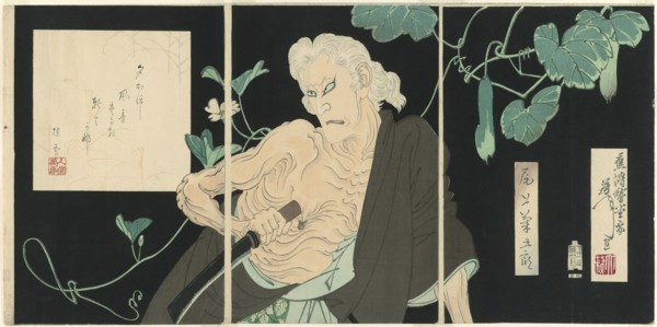 Onoe Kikugoro V as Ibara, About 1890, Tsukioka Yoshitoshi, Japanese, 1839-1892, Japan, Color