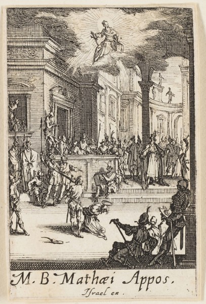 Martyrdom of Saint Matthew, plate thirteen from The Martyrdoms of the Apostles, n.d., Jacques