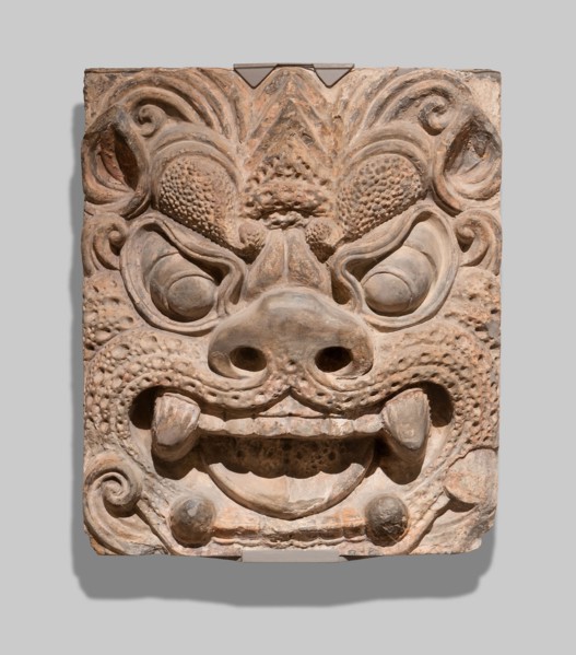 Architectural Brick with Ogre Mask, Tang dynasty (A.D. 618–907), probably second half of 8th