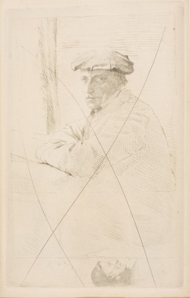 The Engraver Joseph Tourny, 1857, Edgar Degas, French, 1834-1917, France, Etching on cream Japanese