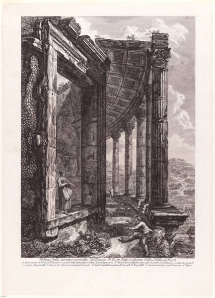 View of the Door and Peristyle of the Temple of Vesta, 1780, Francesco Piranesi, Italian,
