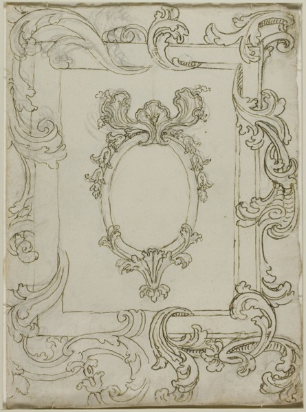 Design for Mirror or Picture Frame, n.d., Unknown artist, English, 18th century, England, Brown ink