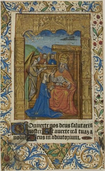Coronation of the Virgin with Decorative Border from a Prayerbook, n.d., European, Europe,