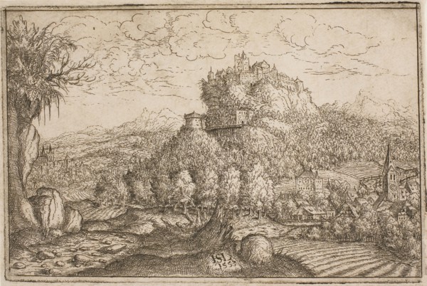 Castle on a Hilltop, 1553, Hanns Lautensack, German, 1524-1560/66, Germany, Etching on paper, 120 x