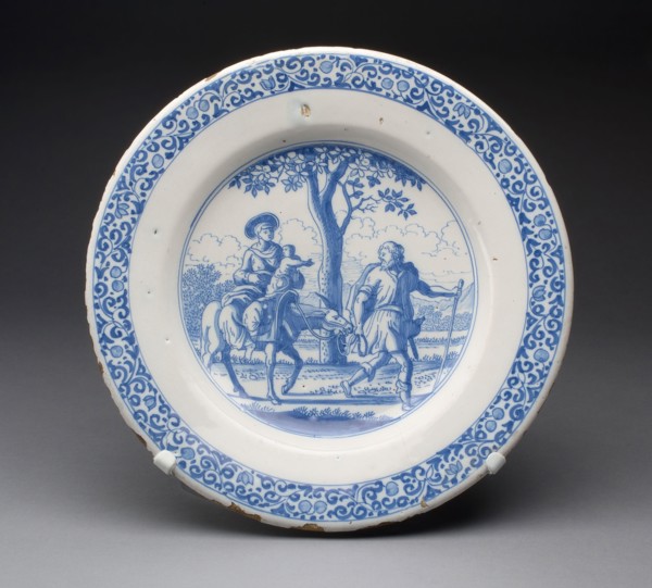 Plate, c. 1670, Rochus Jacobsz. Hoppesteyn, Dutch, died 1692, Delft, Tin-glazed earthenware