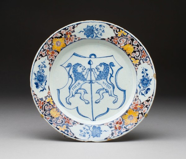 Plate, c. 1725/40, Netherlands, Delft, Delft, Tin-glazed earthenware (Delftware), Diam. 22.5 cm (8