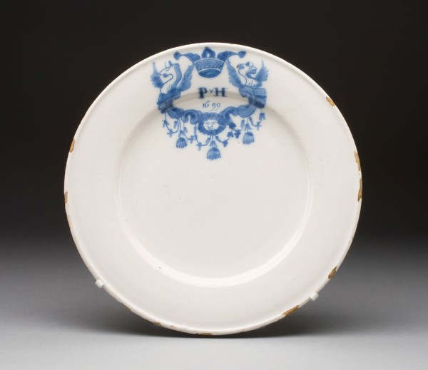 Plate, 1699, Netherlands, Haarlem, Haarlem, Tin-glazed earthenware, Diam. 26.2 cm (10 5/16 in.)
