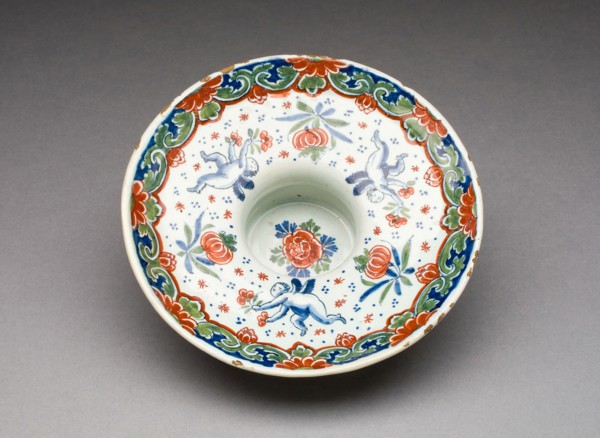 Chocolate Cup Stand, 1701/22, De Grieksche A (The Greek A) Factory, Delft, Netherlands, 1658-1722,