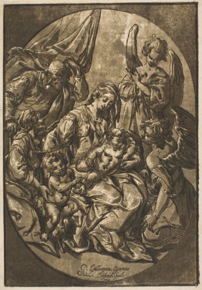 Holy Family in an Oval Frame, 1623, Ludolph Büsinck, German, c. 1590-after 1643, Germany,