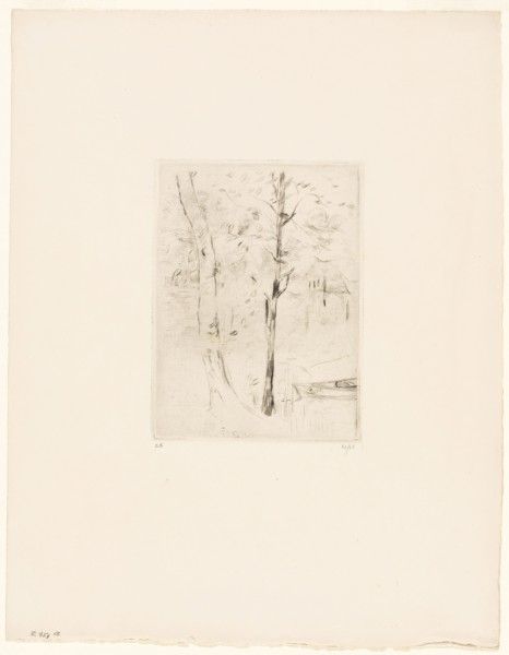 The Lake in the Bois de Boulogne, 1889, Berthe Morisot, French, 1841-1895, France, Drypoint in