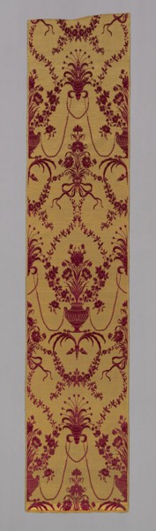 Panel (Formerly Used as a Wallcovering), 1775/85, Italy, Genoa, Italy, Silk and gilt-metal-strip,