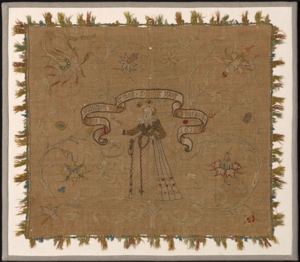 Picture (Needlepoint), 1616, Switzerland, Linen, plain weave, embroidered with silk floss, linen