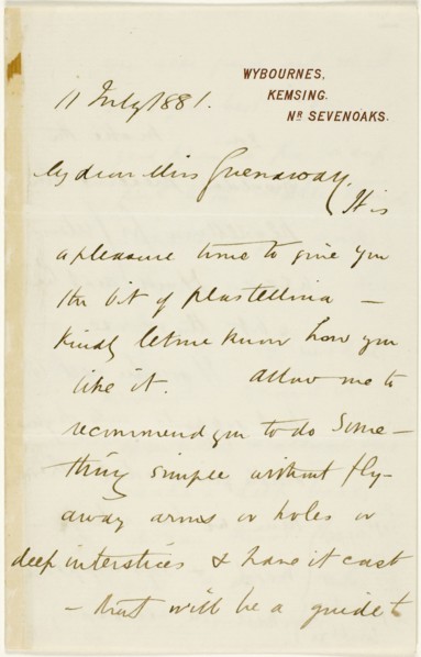 Letter to Kate Greenaway, 1881, Randolph Caldecott, English, 1846-1886, England, Pen and ink