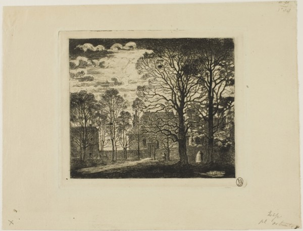 The Convent, Avenue of the Observatory, c. 1870, Félix Hilaire Buhot, French, 1847-1898, France,