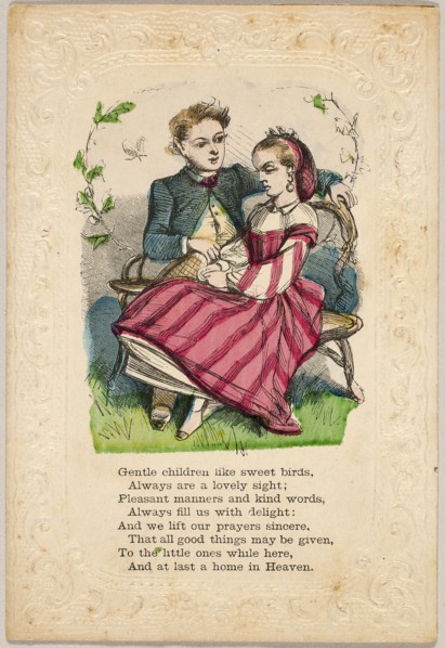 Gentle Children Like Sweet Birds (valentine), 1860/69, Unknown Artist, American, 19th century,