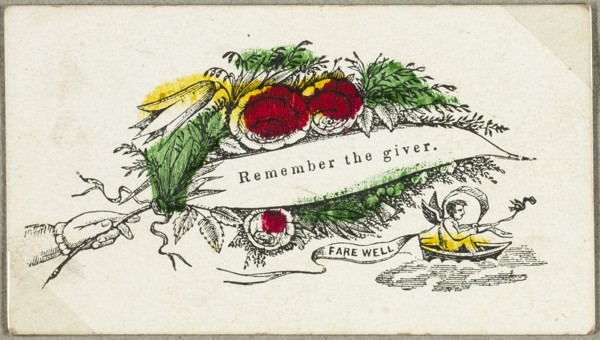 Remember the Giver (valentine), c. 1830, Unknown Artist, American or English, 19th century, United