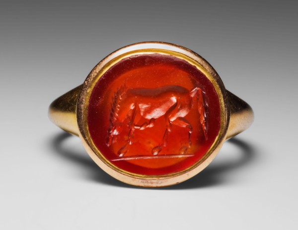 Finger Ring with Engraved Gemstone, Gemstone: 1st century AD, Ring: modern, Roman, Roman Empire,