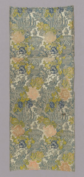 Panel, 1701/50, France or Italy, France, Silk, plain weave with supplementary brocading wefts and