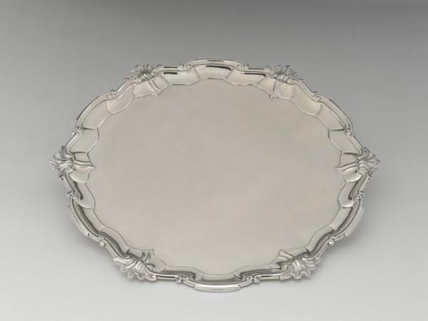 Salver, 1755/65, Designed by Myer Myers, American, 1723–1795, New York, New York City, Silver, 3.8