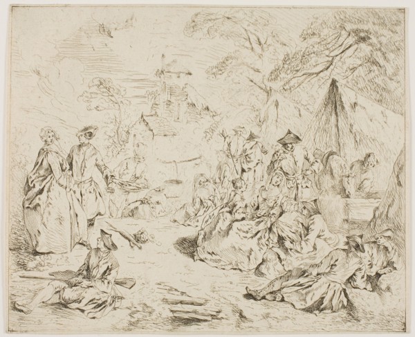 Troops Resting, 1720–25, Jean Baptiste Joseph Pater, French, 1695-1736, France, Etching on paper,