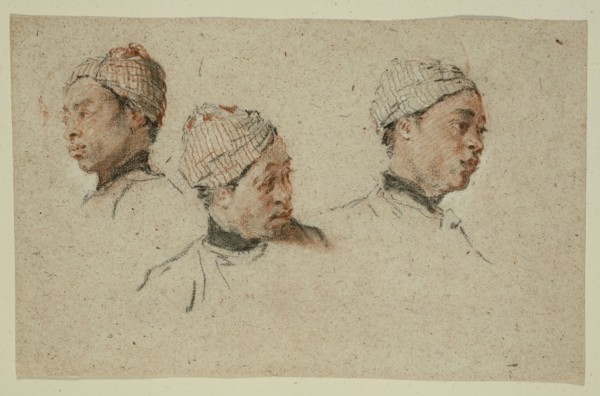 Three Studies of the Head of a Turbaned Black Man, 1720/30, Nicolas Lancret, French, 1690-1743,