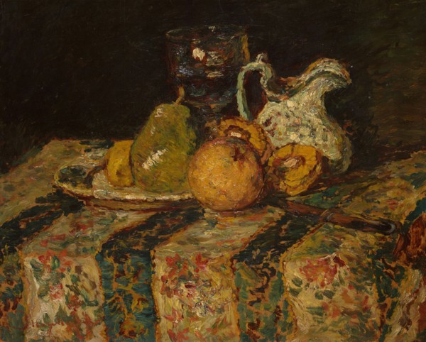 Still Life with Fruit and Wine Jug, 1874, Adolphe-Joseph-Thomas Monticelli, French, 1824-1886,