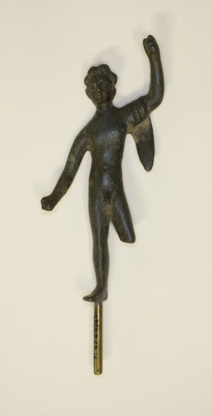 Statuette of Herakles, 4th/3rd century BC, Etruscan, Etruria, Bronze, 8.5 × 5 × 1 cm (3 3/8 × 2 ×