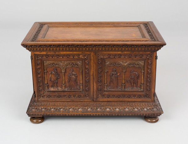 Cabinet, 17th or 19th century, Germany or Netherlands, Germany, Walnut, gilt mounts, 37.5 x 58.4 x