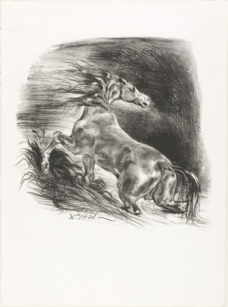 Wild Horse, or Frightened Horse Leaving the Water, 1828, Eugène Delacroix, French, 1798-1863,