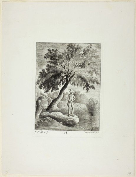 The Fisher, 1863, Emmanuel Phelippes-Beaulieu, French, 1829-1874, France, Etching, with roulette