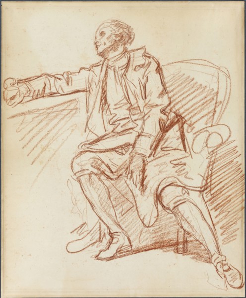 Seated Gentleman, c. 1769, Jean-Baptiste Greuze, French, 1725-1805, France, Red chalk on ivory laid