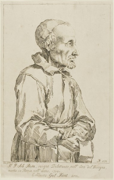 Portrait of Sebastiano Resta, 1738, Pier Leone Ghezzi, Italian, 1674-1755, Italy, Etching on paper,