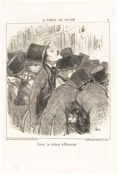 In front of Meissonnier’s paintings, plate 3 from Le Public Du Salon, 1852, Honoré Victorin