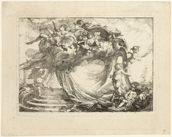Vignette for an Address, 1752, Gabriel Jacques de Saint-Aubin, French, 1724-1780, France, Etching