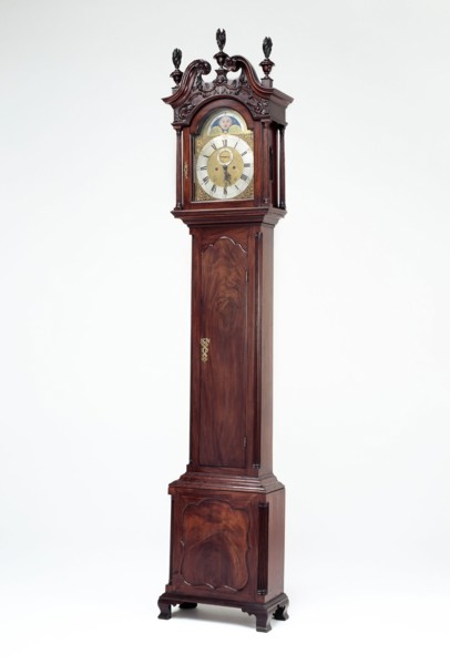 Tall Case Clock, 1765/75, Works by John Wood Jr., American, 1736–1793, Philadelphia, Mahogany and