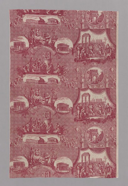Le Romain (The Roman) (Furnishing Fabric), 1811/1821, Designed by Jean Baptiste Huet (French,