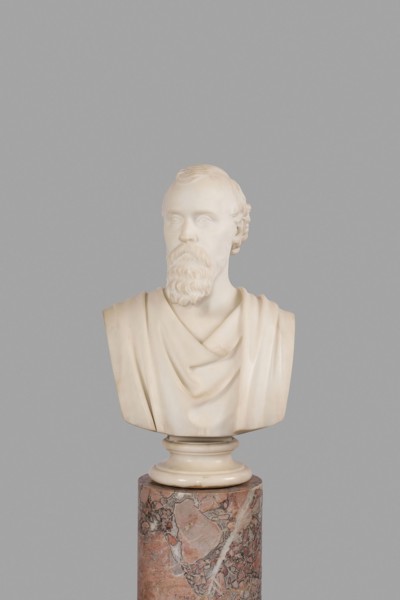 Mr. Potter Palmer, 1871, Hiram Powers, American, 1805–1873, United States, Carrera marble, 72.4 ×