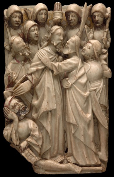 The Betrayal of Christ, 1500/25, English, Nottingham, Alabaster with traces of polychromy and