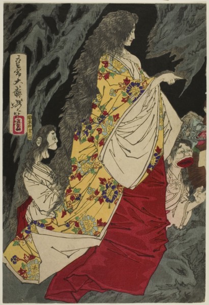 Supernatural Beings at Shirazunoyabu in Yawata, 1881, Tsukioka Yoshitoshi, Japanese, 1839-1892,