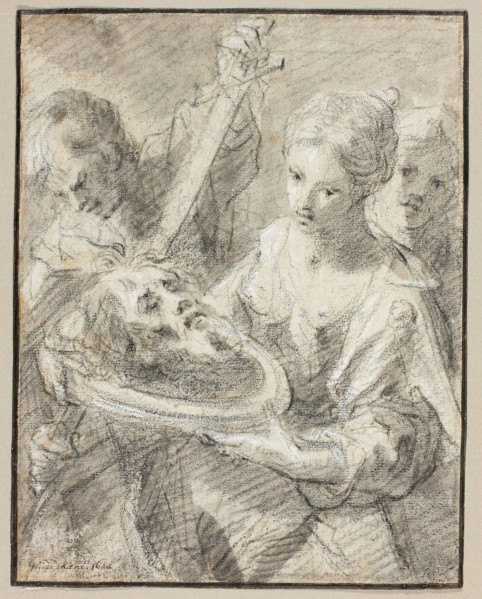 Salomé, 1605/10, Hans von Aachen, German, c. 1552-1615, Germany, Black chalk and brush and gray