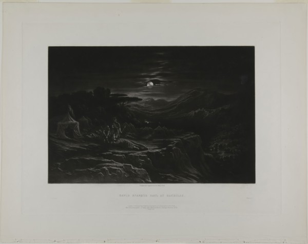 David Spareth Saul at Hachilah, from Illustrations of the Bible, 1835, John Martin, English,