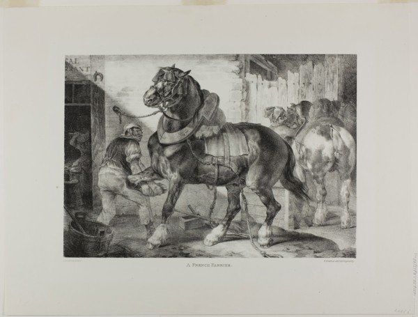 A French Farrier, plate 12 from Various Subjects Drawn from Life on Stone, 1821, Jean Louis André